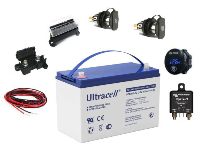Second battery installation kit 100Ah with Victron automatic relay