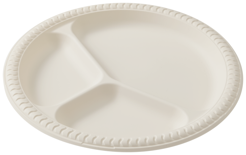 Set of 20 biodegradable single-use divided plates 25cm