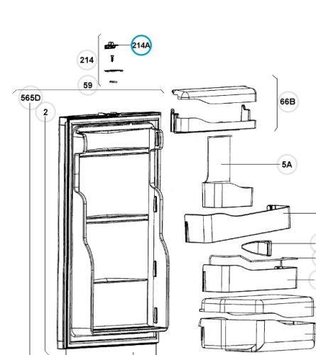 Glissière de fermeture de porte de réfrigérateur DOMETIC RM