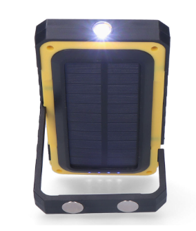 Flashlight / solar charger / power bank with hook and magnet 10W 750lm