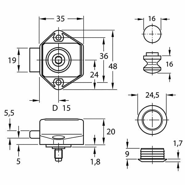 Tancament Push Lock Mini blanc Tancament Push Lock Mini blanc