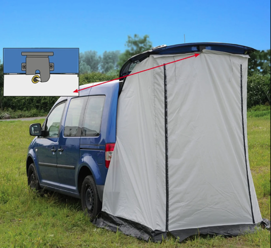 Tailgate tent for mini campers