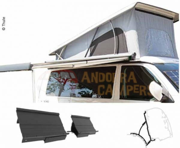 Awning THULE 4200 Black Anthracite 2,60m +Adapter, VW T5 T6 with pop-up roof
