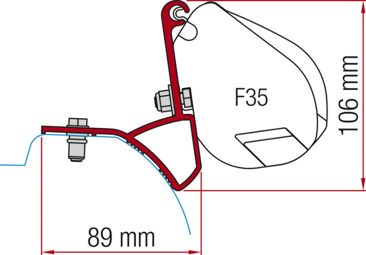 FIAMMA F35 Trafic >2015 x82 adapter