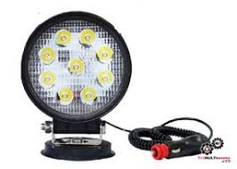Round magnetic headlight with 9 leds 10-30V