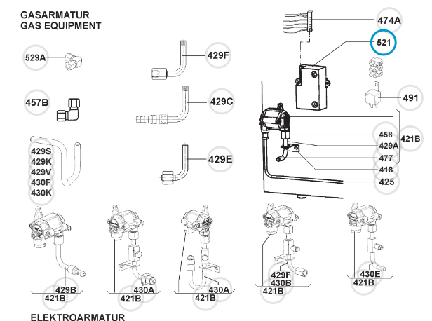Gasfeuerungsautomat DOMETIC RM/RMS/RMD Kühlschrank