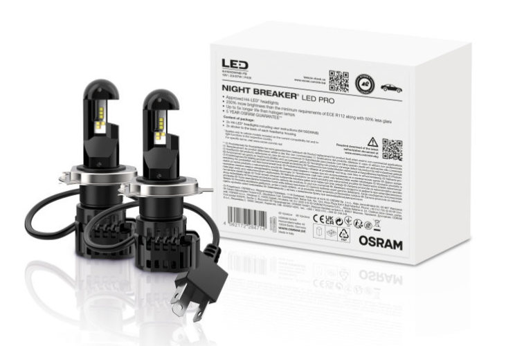 Ampoules OSRAM Night Breaker LED H4 PRO 6000K homologuées