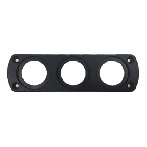 Triple frame for round recessed sockets