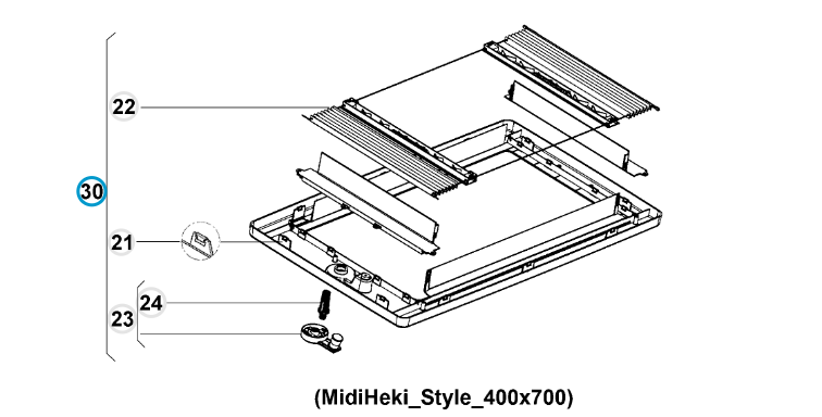 Inner Frame Midi Heki Style DOMETIC  400x700