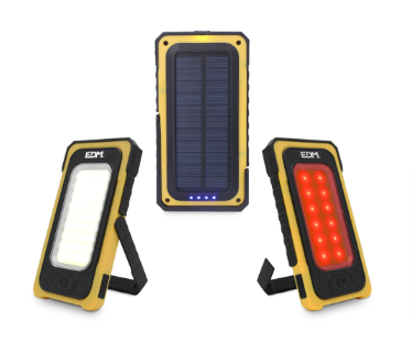 Flashlight / solar charger / power bank with hook and magnet 10W 750lm