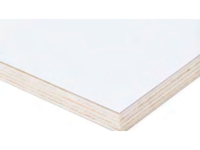 Pappelplatte 15mm 244x122 HPL Weiß glänzend/matt