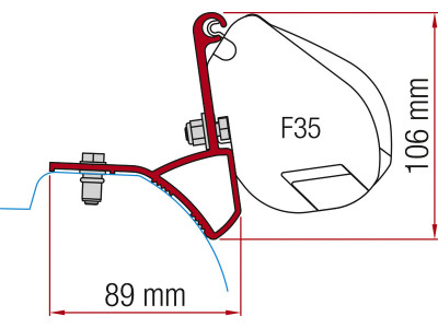 FIAMMA F35 Trafic >2015 x82 adapter