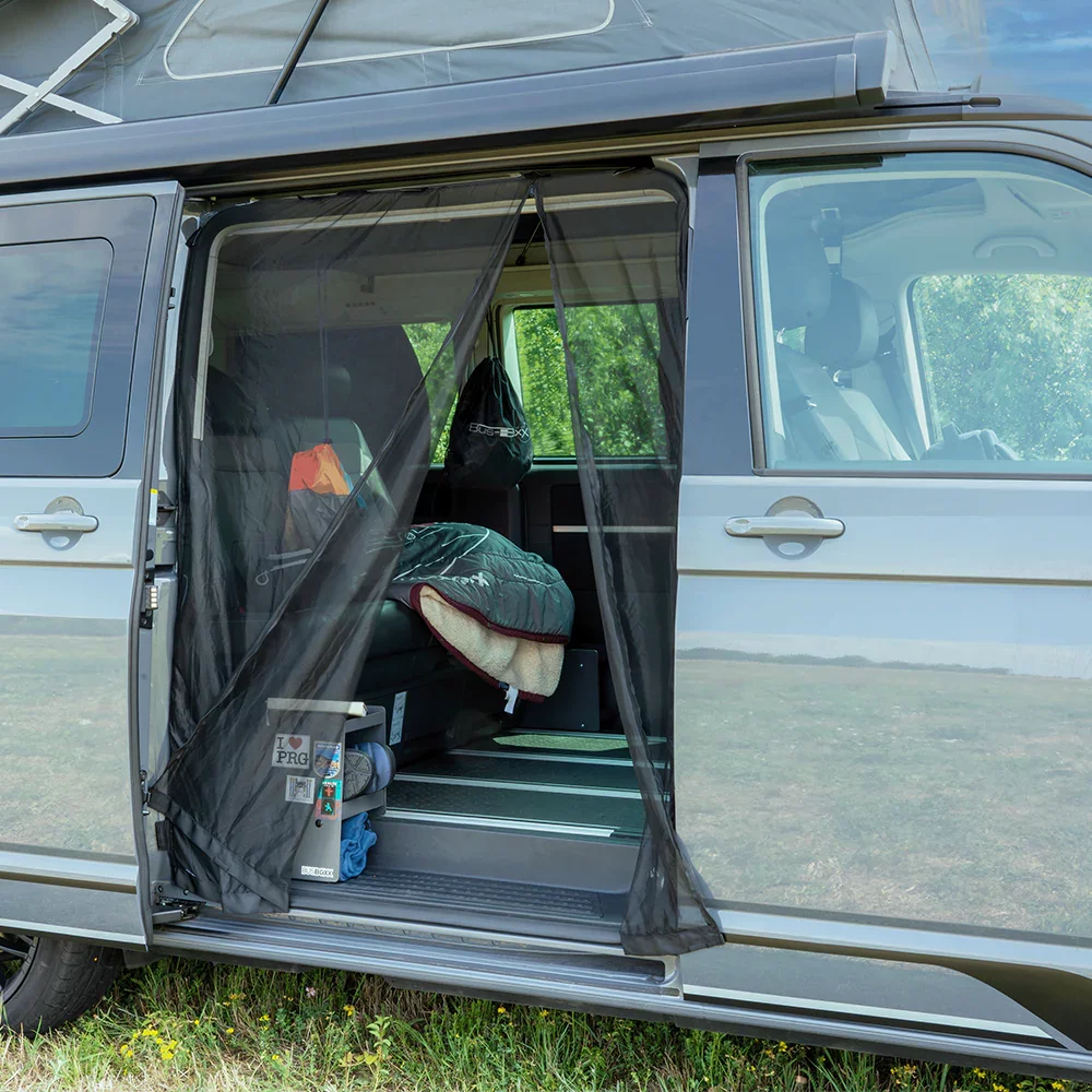 スライドドア用モスキートネット T5/T6/T6.1 ※接着テープなし BUSBOXX Sliding door mosquito net VW T5/T6/T6.1 - Andorra Campers