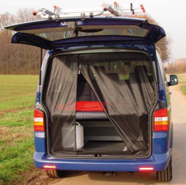 Moustiquaire Magnétique Hayon Arrière 160x150cm - Protection Solaire & Anti-Insectes Pour Van T4 T5 California Multivan Caddy - Noir