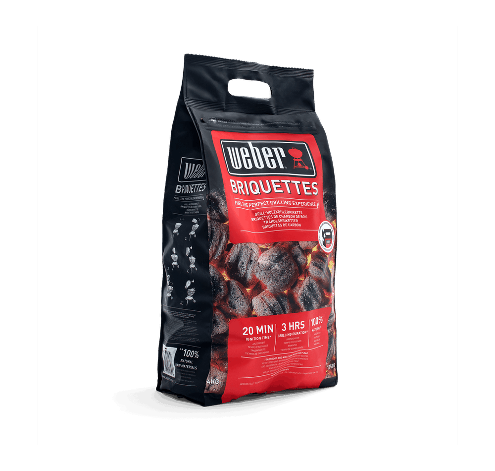 Briquettes Charbon De Bois Weber 4kg - Longue Durée De Combustion | Pour Barbecue, Gril Au Charbon
