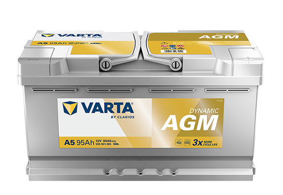 AGM-Batterie 12 V VARTA 95 Ah DYNAMIC AGM