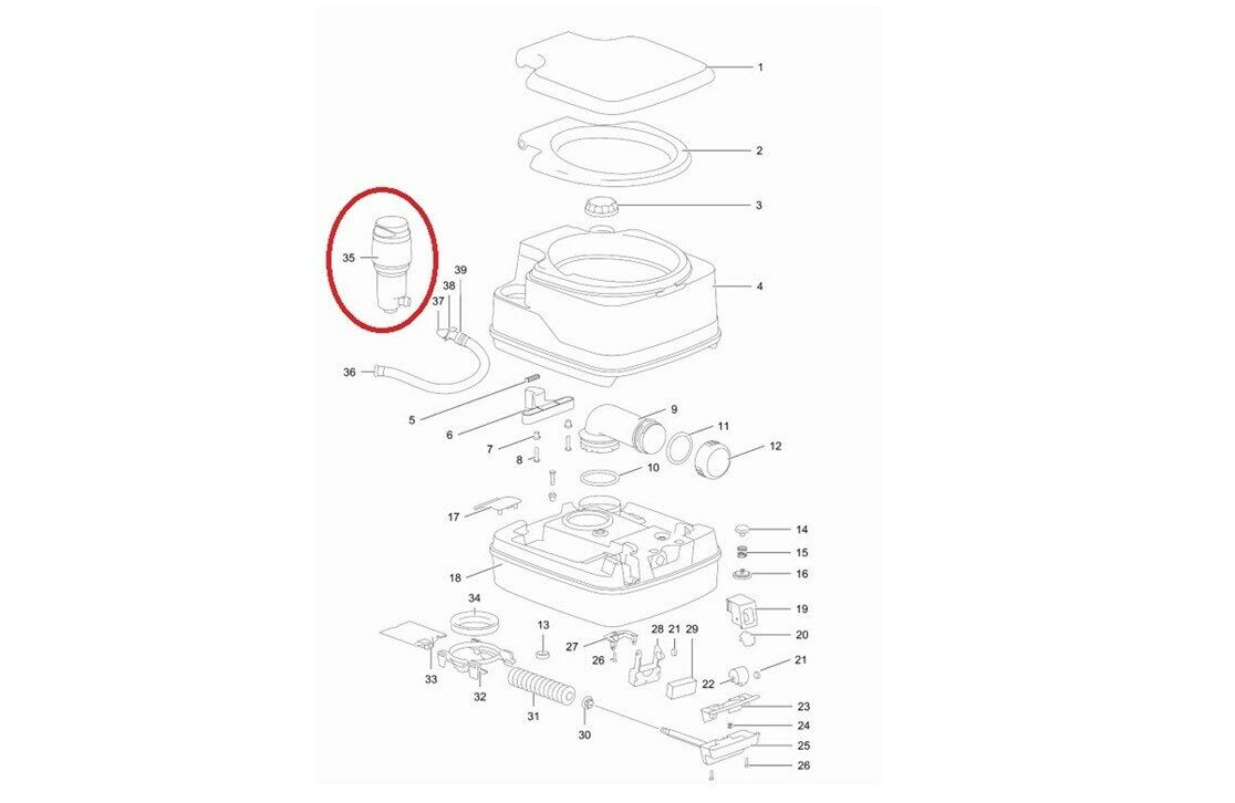 THETFORD water pump for Porta Potti 345-365