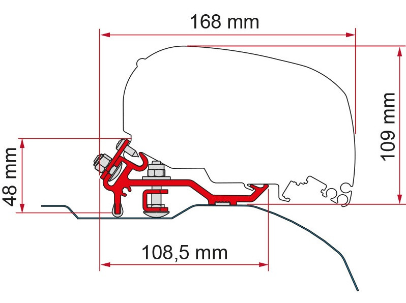 FIAMMA F80 Low profile Ducato H2 L2/L3 adapter from 2006