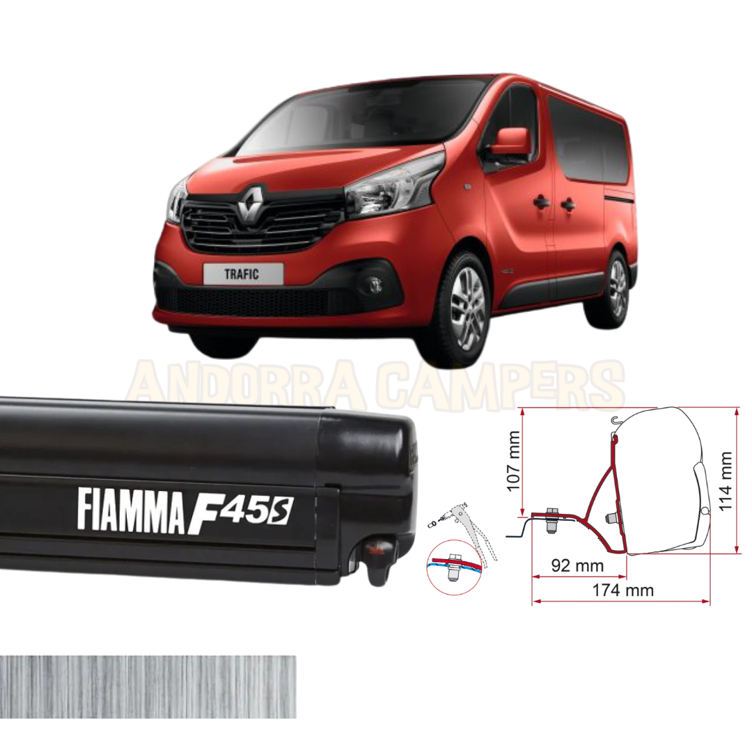 Pack Tendall FIAMMA F45 Deep Black RENAULT TRAFIC 2014 Curta