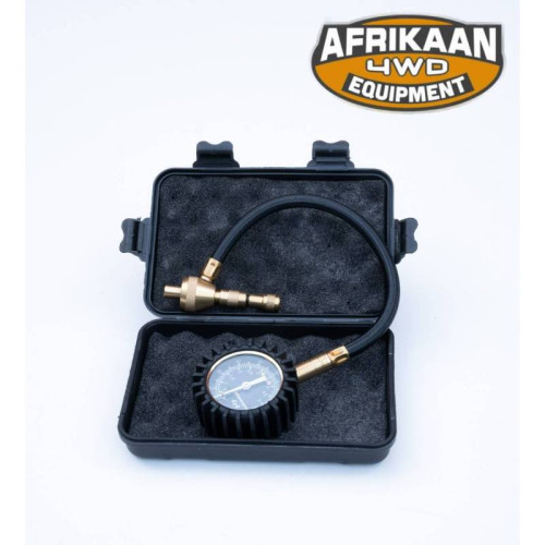 Quick deflator with pressure gauge + case, Afrikaan