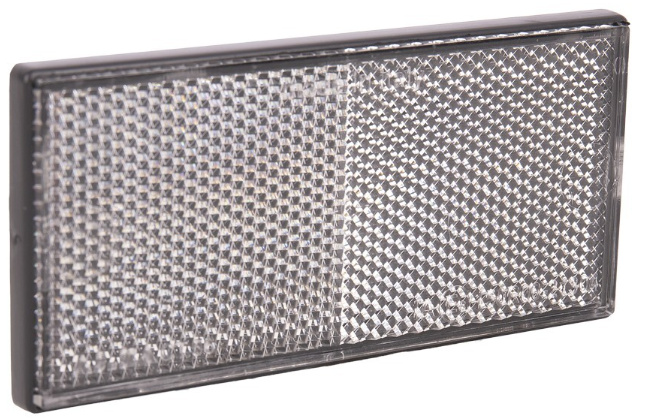 Catadióptrico rectangular blanco adhesivo 58X40mm