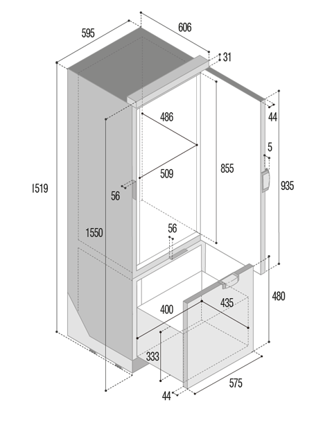 Réfrigérateur VITRIFRIGO SLIM250 CHR