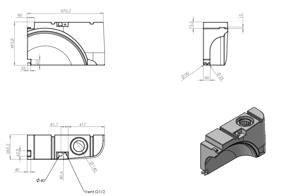 Radkastentank speziell für VW T5/T6/T6.1 65L