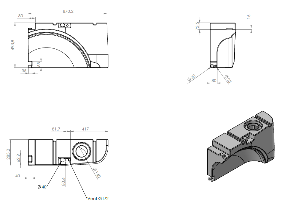 Radkastentank speziell für VW T5/T6 65L