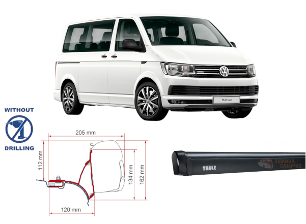 Pack THULE 4200 negro VW T5/T6/T6.1 Transporter/ Caravelle/ Multivan short