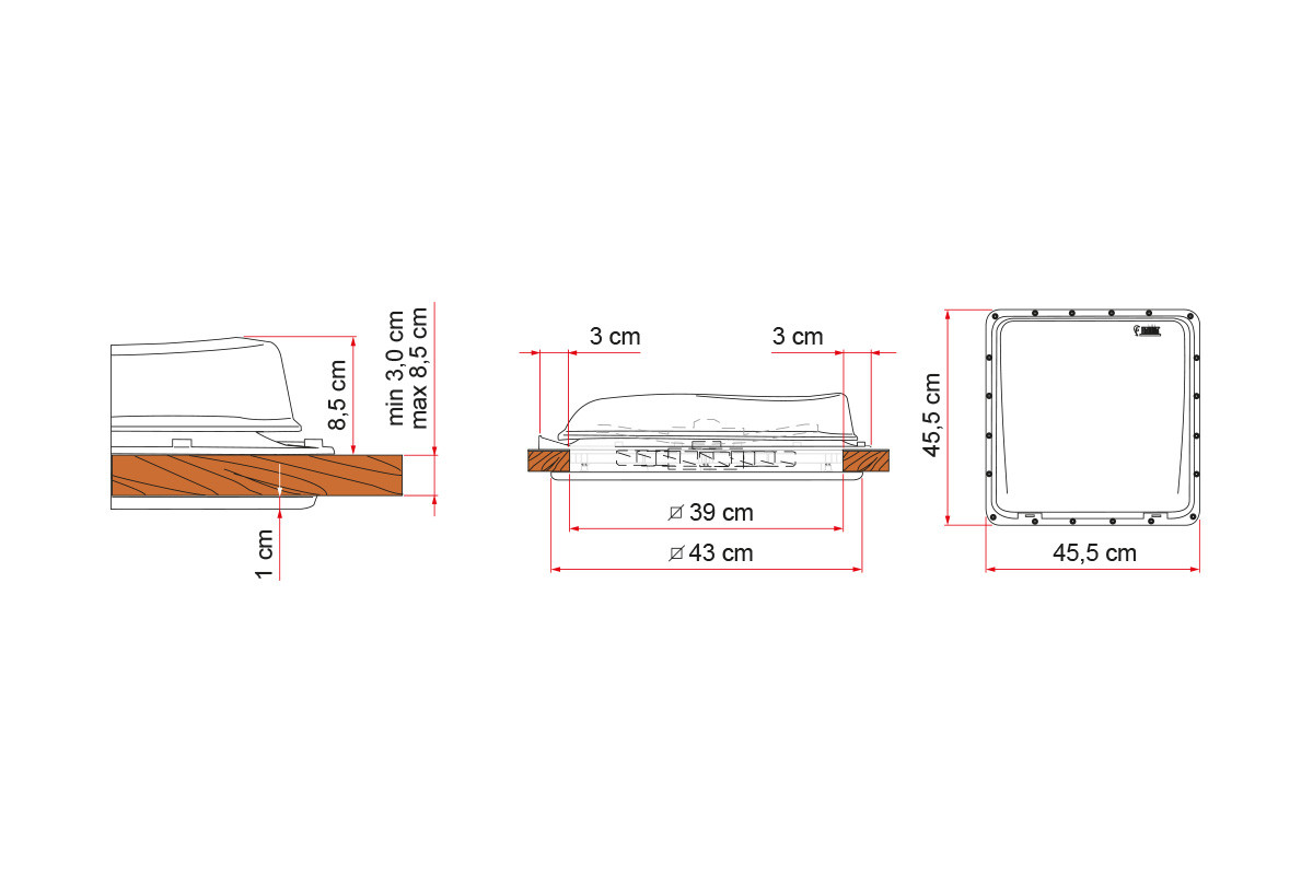 Claraboia 40x40 Fiamma Turbo-Vent Blanca