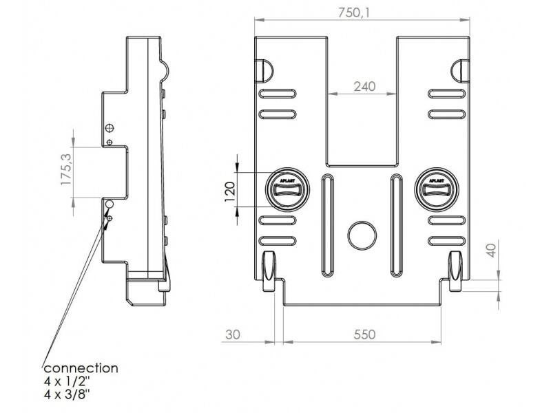 Gray water tank 100L Fiat Ducato, Jumper & Boxer