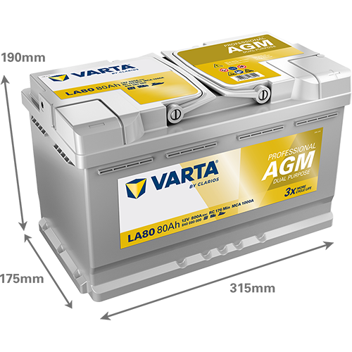 Batterie AGM 12 V VARTA 95 Ah PROFESSIONAL DUAL PURPOSE AGM