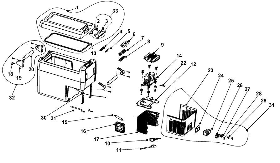 Demander une pièce d'un réfrigérateur portable