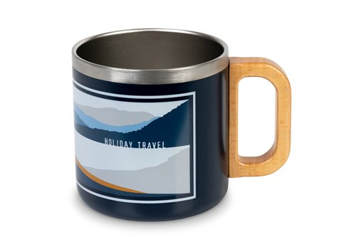 Edelstahlbecher mit Holzgriff HOLIDAY TRAVEL