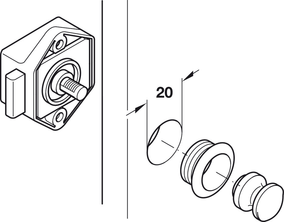 Push Lock Mini argent métallisée