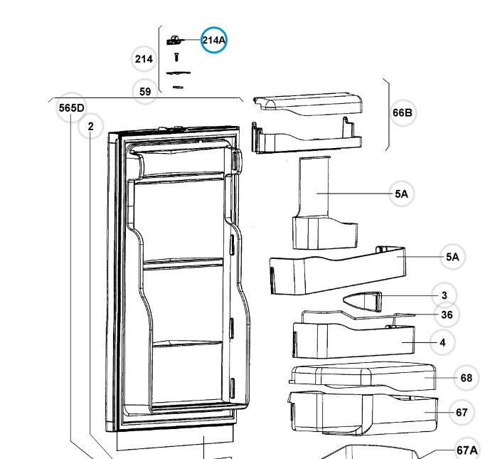 Cursor lliscant tancament porta nevera DOMETIC