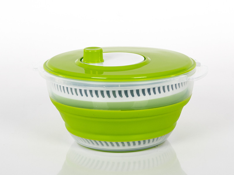 Essoreuse à salade pliable blanc/vert