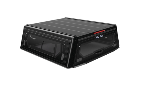 Hardtop ALU-CAB "Contour Next Generation" para Nissan Navara doble cabina a partir de 2015 - aluminio negro con ventanas laterales