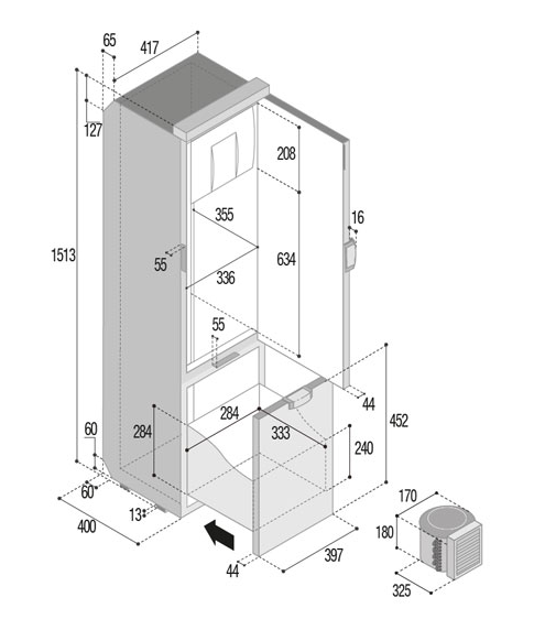 Refrigerator VITRIFRIGO SLIM150