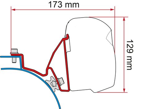Adaptador de toldo F43 F45 para VW T5 / T6 / T6.1 California