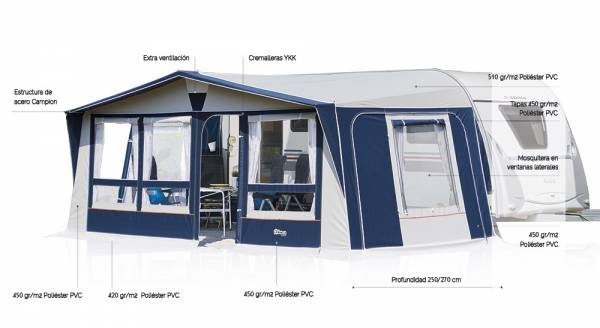 Caravan awning INACA Galileo 270