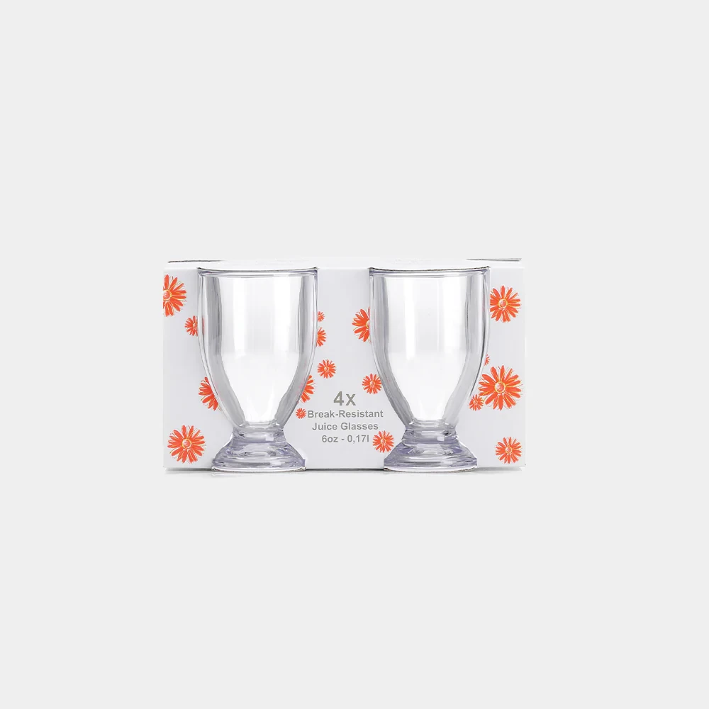 Set of 4 plastic glasses 170ml