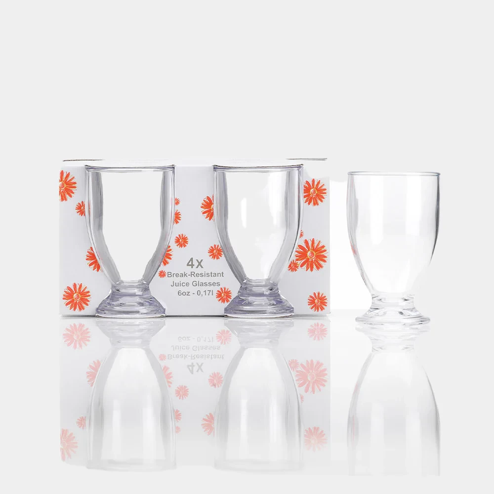 Set of 4 plastic glasses 170ml