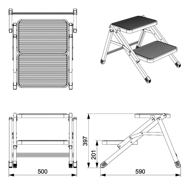 CARBEST Folding Double Step