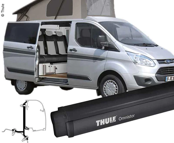 Markise THULE 4200 Schwarz Anthrazit 2,60m für Ford Custom 2014-2023 (V362) mit kurzem Radstand, mit oder ohne Aufstelldach