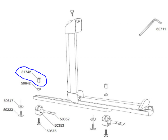 Nut 31742 for THULE Snowpack