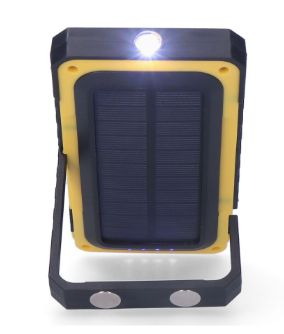 Linterna / cargador solar / power bank con gancho e imán 10W 750lm