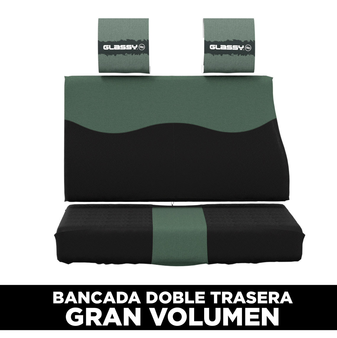 Funda bancada doble trasera Gran Volumen GLASSY Army