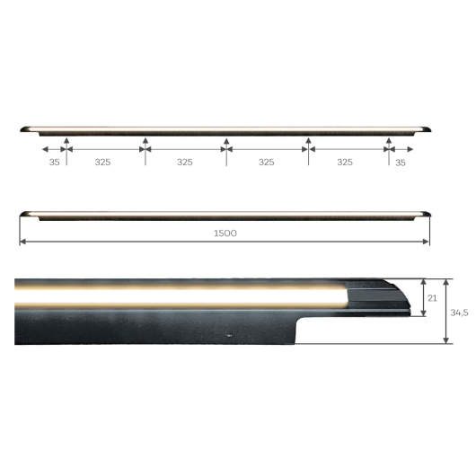 Rain gutter with integrated lights for Ducato from 2006 onwards