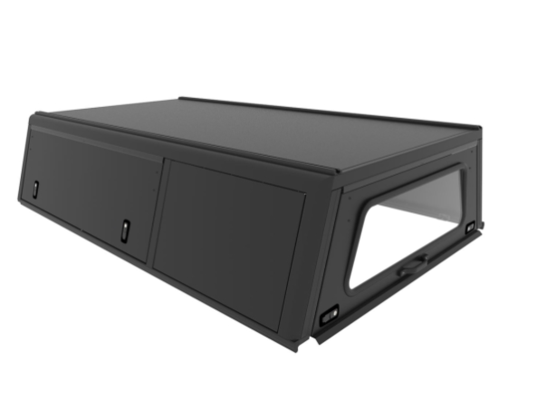 Hardtop ALU-CAB Explorer 3 para Ford Ranger simple cabina 2023+ - aluminio liso negro